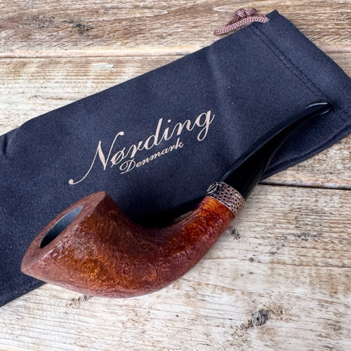 Erik Nording Copperhead Sandblasted Horn Briar Tobacco Pipe - NEW