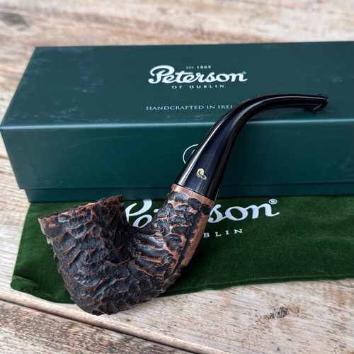 Peterson Aran Rusticated Bent Dublin (05) Fishtail Pipe - New
