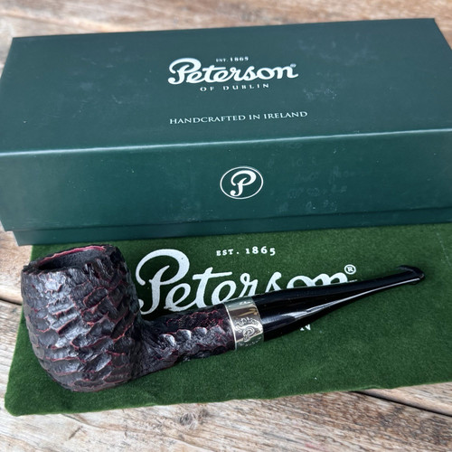 Peterson Donegal Rocky  Rusticated Billiard (X105) Fishtail Tobacco Pipe - New