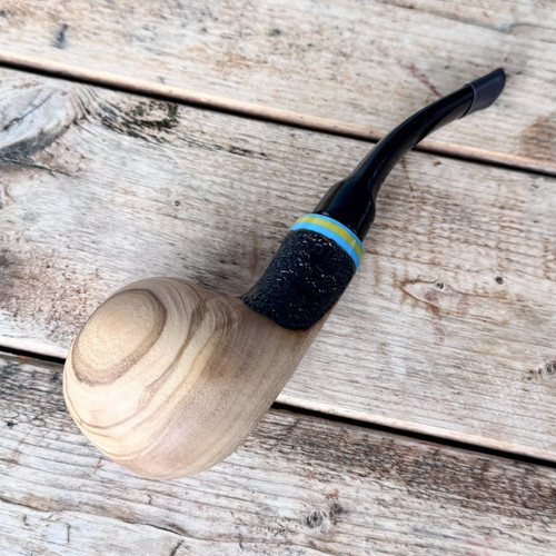 Dapper Olive Wood Bent Ball Tobacco Pipe 9mm Filter - NEW