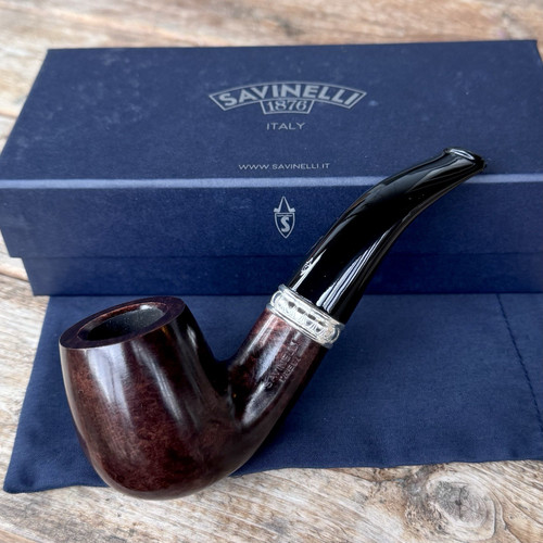 Savinelli Trevi Smooth Bent Billiard (616 KS) 6mm Filter Pipe - New