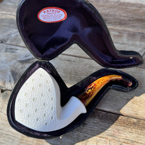 Turkish Block Meerschaum Freehand Full Bend Pipe by Paykoc