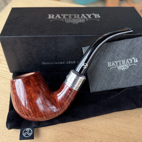 Rattray's Newcastle Smooth Terracotta Bent Billiard (177) (9mm) Filter Pipe  New