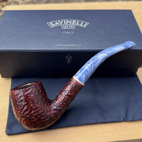 Savinelli Oceano Rusticated Bent Billiard (606 KS) 6mm Filter Pipe - NEW