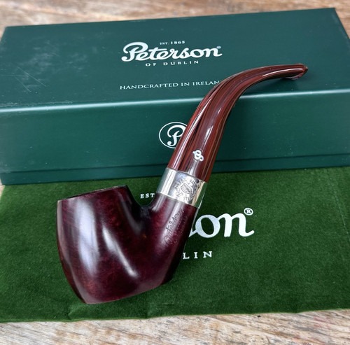Peterson Irish Harp Oom Paul (304) Fishtail Pipe Sterling Band - NEW