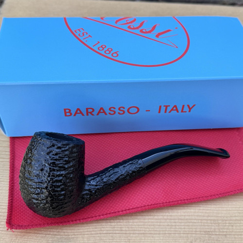 Rossi Mezzanotte 8670 Black Bent Billiard 6mm Filter Pipe by Savinelli