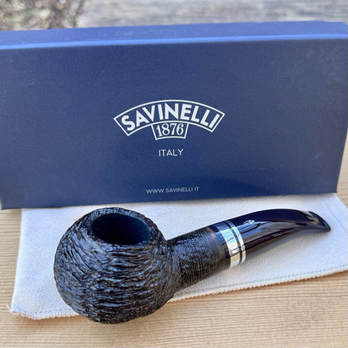 Savinelli Minerva Rusticated Brown Author (320 KS) 6mm Filter Pipe - NEW