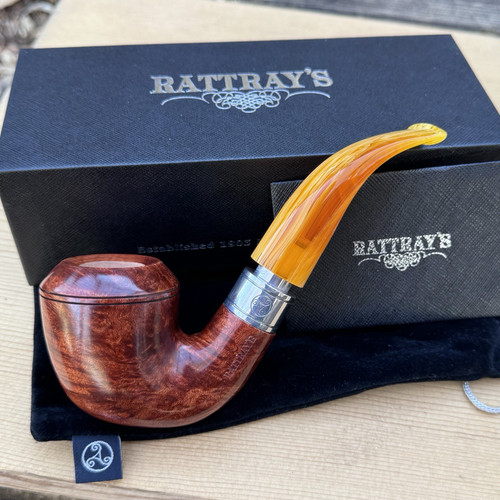 Rattray's Monarch Yellow Smooth Terracotta Bent Rhodesian (15) 9mm Filter Pipe
