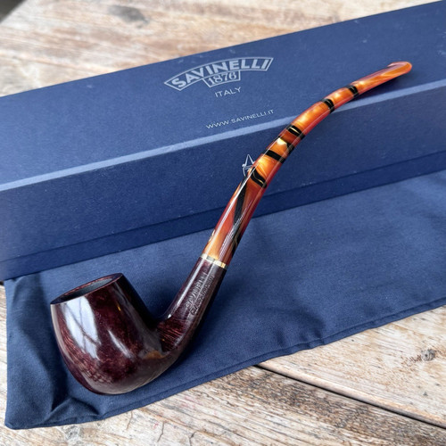 Savinelli Clark's Favorite Smooth Bent Billiard (626) 6mm Filter Pipe
