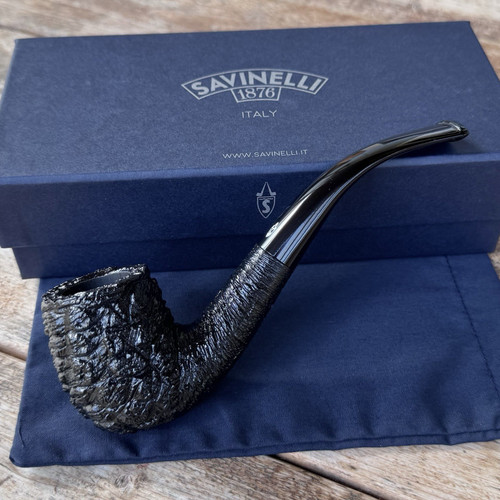 Savinelli 150th Anniversary Capri Rusticated Bent Billiard Pipe (606 KS)  - New