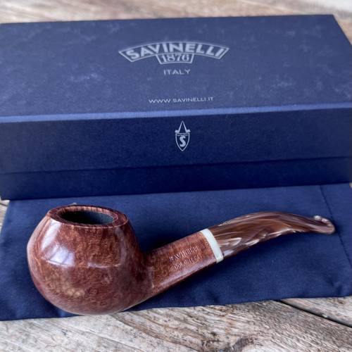 Savinelli Dolomiti Smooth Bent Rhodesian (673 KS) 6mm Filter Pipe - New