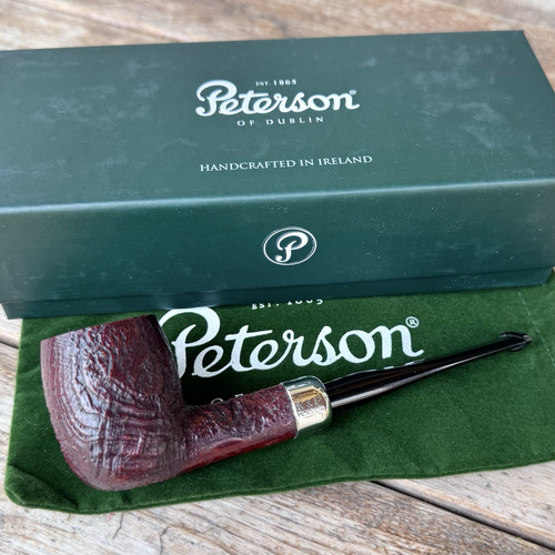 Peterson Irish Made Army Sandblasted Billiard (102) Fishtail Tobacco Pipe - New