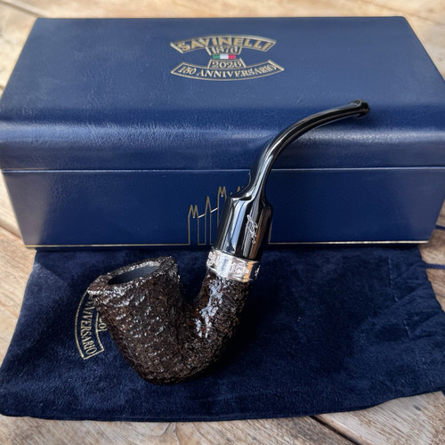 Savinelli 150th Anniversary Achille I Rusticated Bent Dublin 6mm Filter Pipe