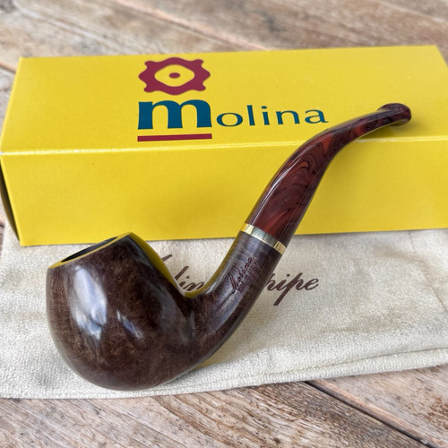 Molina Striato Smooth Dark Brown (A626) (9mm) Filter Pipe - New