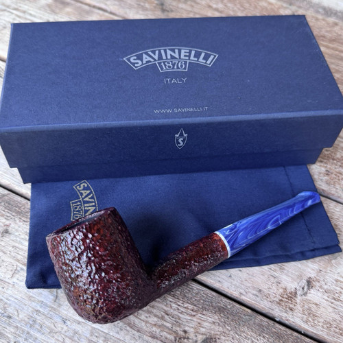 Savinelli Oceano Rusticated Brown Billiard (111 KS) 6mm Filter Pipe - New