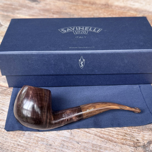 Savinelli Tundra Smooth Bent Apple (626) 6mm Filter Pipe - New