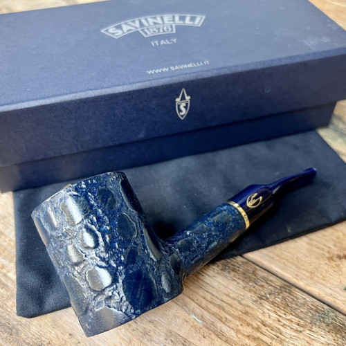 Savinelli Alligator Blue Poker (311 KS) 6mm Filter Pipe - New