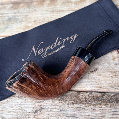 Erik Nording Danish B Rustic Top Freehand Handmade in Denmark Tobacco Pipe New