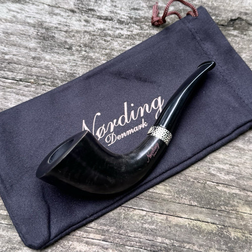 Erik Nording Classic Silver Smooth Horn Briar Tobacco Pipe - NEW