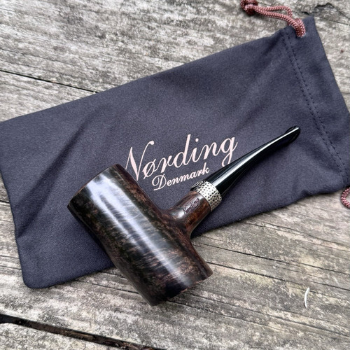 Erik Nording Classic Silver SMOOTH Tall Poker Briar Tobacco Pipe - NEW