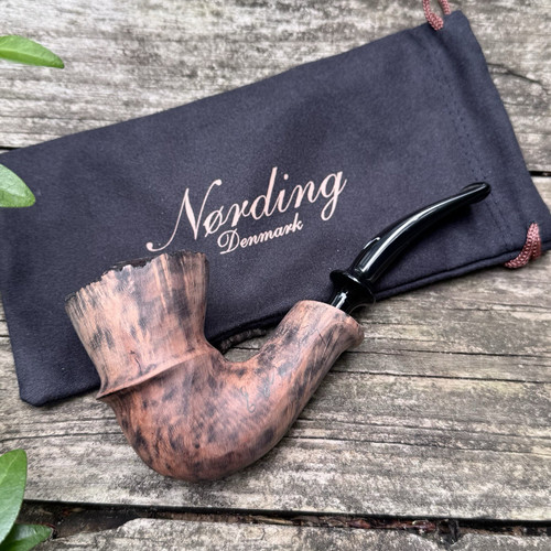 Erik Nording Signature Black Unfinished Smooth Freehand Briar Tobacco Pipe NEW
