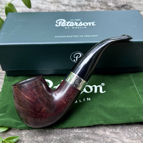 P-LIP Peterson Aran Smooth Nickel Mounted Bent Billiard (XL90) P-Lip Pipe New