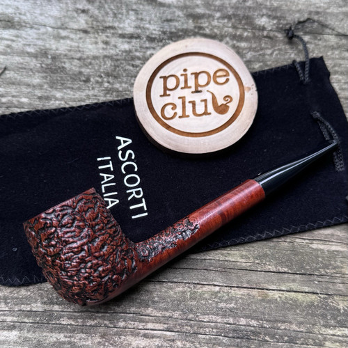 Ascorti Italia Undici Carved Briar Tobacco Pipe Canadian Italy Acrylic Stem New