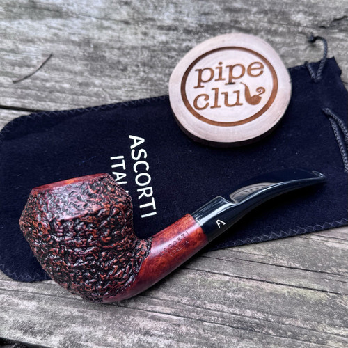 Ascorti Italia Carved Carimate Bent Rhodesian Briar Tobacco Pipe New