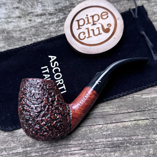Ascorti Italia Otto Carved Bent Egg Billiard Briar Tobacco Pipe - New!