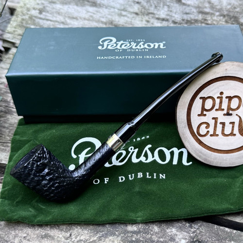 Peterson Speciality SANDBLASTED Nickel Mounted Dublin Fishtail Tobacco Pipe New