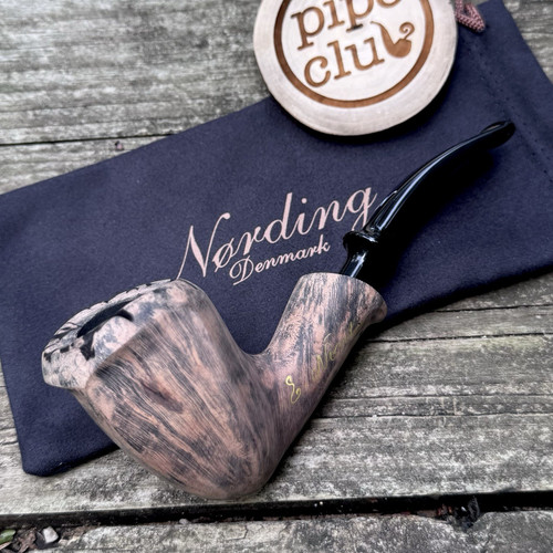 Erik Nording Signature Black Unfinished Smooth Freehand Briar Tobacco Pipe NEW