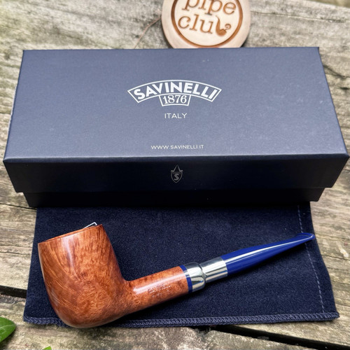 Savinelli Eleganza Smooth Natural Billiard (111 KS) 6mm Filter Pipe - New