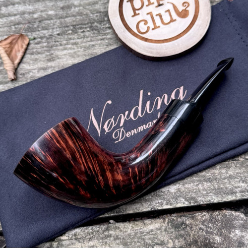 Erik Nording Horn B Smooth Briar Tobacco Pipe - NEW