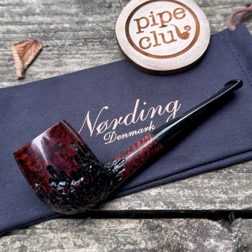 Erik Nording Billiard Semi Rustic Briar Tobacco Pipe - NEW