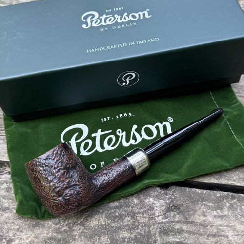 Peterson Arklow Sandblasted Billiard (102) Fishtail Tobacco Pipe - New