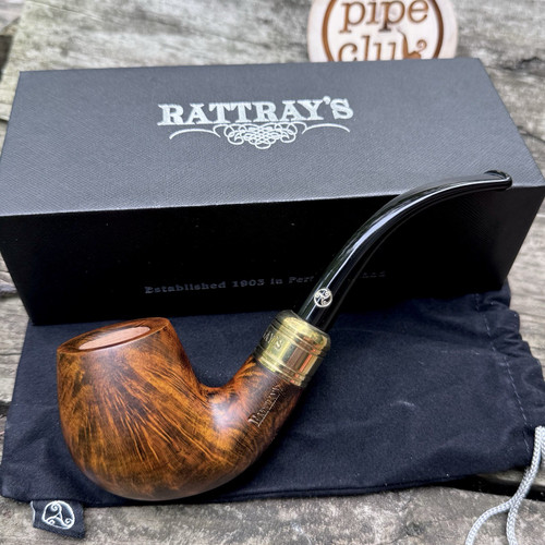 Rattray's Majesty Smooth Contrast Bent Brandy (177) 9mm Filter Pipe - New