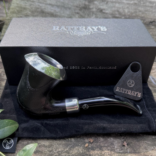 Rattray's Nimbus 'G' Black Bent Calabash 9mm Filter Pipe - New