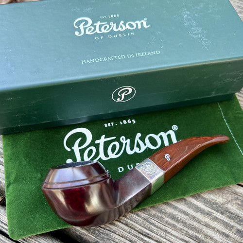 Peterson Irish Harp Smooth Bent Bulldog (80s) Fishtail Tobacco Pipe - NEW