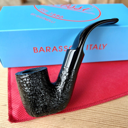 Rossi Mezzanotte Bent Oom Paul (8620) 6mm Filter Tobacco Pipe by Savinelli - New