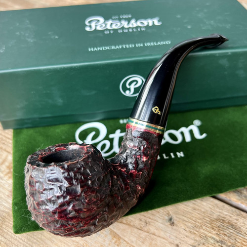 Peterson Emerald Rusticated Bent Apple (XL02) Tobacco Pipe - NEW