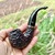 Peterson Emerald Rusticated Bent Billiard (X220) P-Lip Tobacco Pipe - NEW