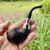 Peterson System Spigot Black Sandblasted Bent Apple (303) P-Lip Pipe Sterling