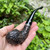 Peterson Dublin Filter Rusticated Rhodesian (999) Fishtail 9mm Pipe - New