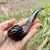 Peterson Aran Rusticated Bent Bulldog (80s) Fishtail Tobacco Pipe - NEW