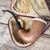 Mahogany Wood Calabash Pipe with Meerschaum Bowl