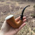 Mahogany Wood Calabash Pipe with Meerschaum Bowl