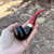 Peterson Dracula SMOOTH Bent Billiard (XL90) Fishtail Pipe Red Acrylic Stem