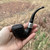 Rattray's Newcastle Sandblasted Black Bent Rhodesian (15) 9mm Filter Pipe - New
