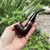 P-LIP Peterson Aran Smooth Nickel Mounted Bent Billiard (XL90) P-Lip Pipe New