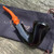 Erik Nording Smooth Black Orange Freehand Briar Tobacco Pipe Made in Denmark NEW